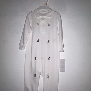 Baby Boys Embroidered Polo Cotton Coverall